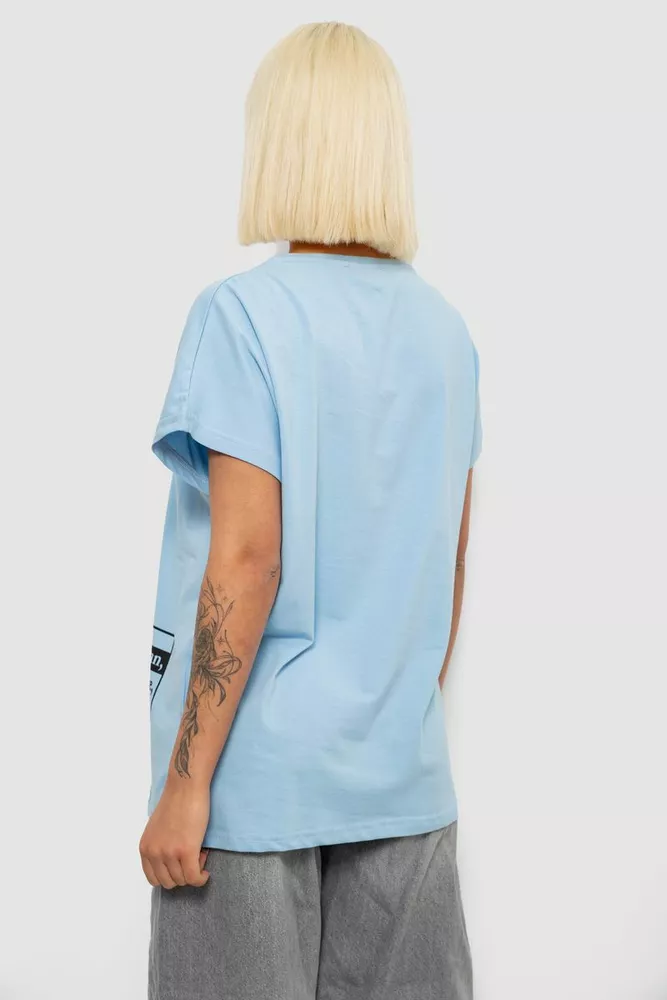 Купить Футболка женская с принтом, цвет голубой, 244R2004 - Фото №4