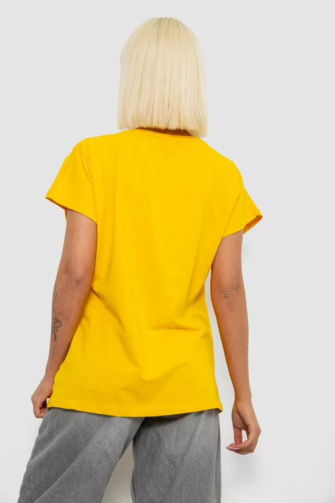 Купить Футболка женская с принтом, цвет желтый, 244R2004 - Фото №4