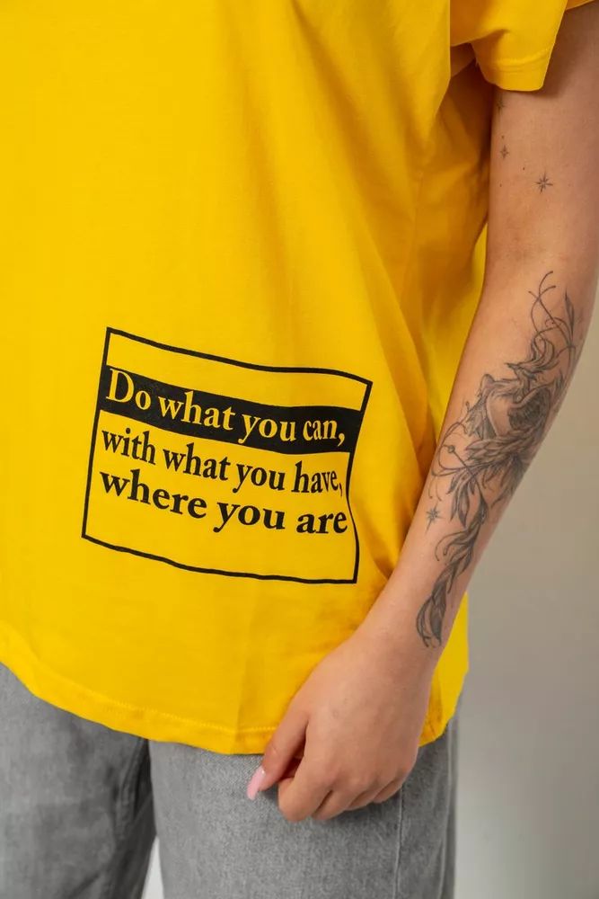 Купить Футболка женская с принтом, цвет желтый, 244R2004 - Фото №5