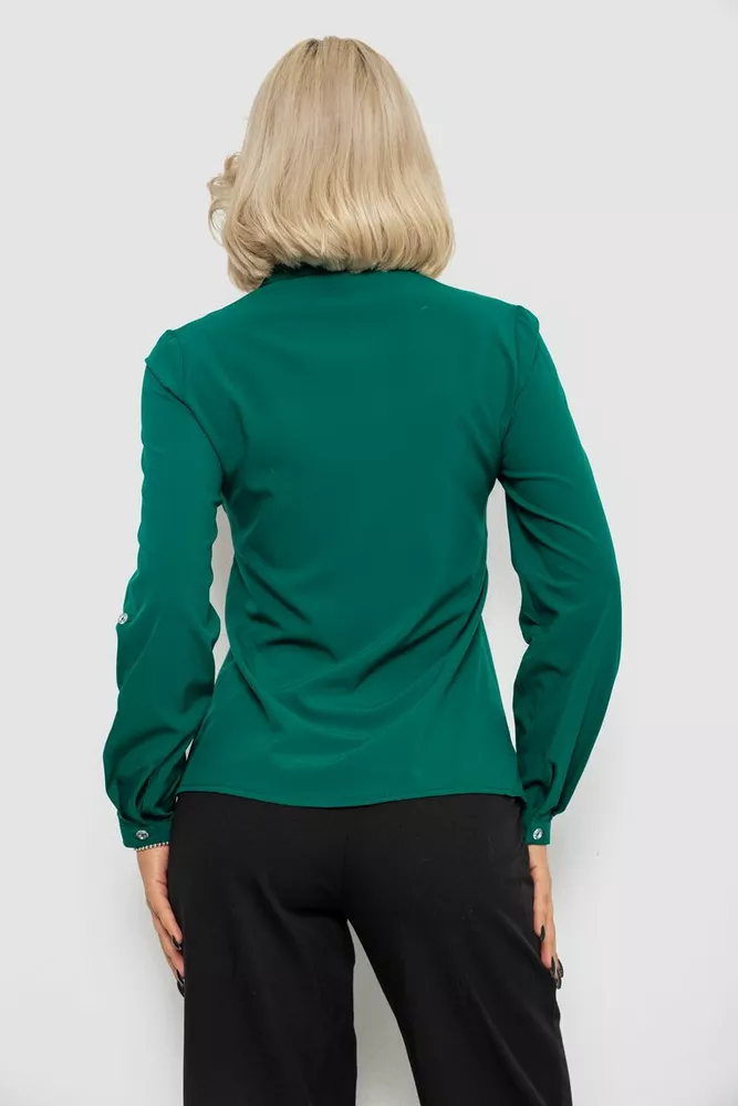 Купити Сорочка жіноча класична з аплікацією, колір зелений, 230R014 - Фото №4