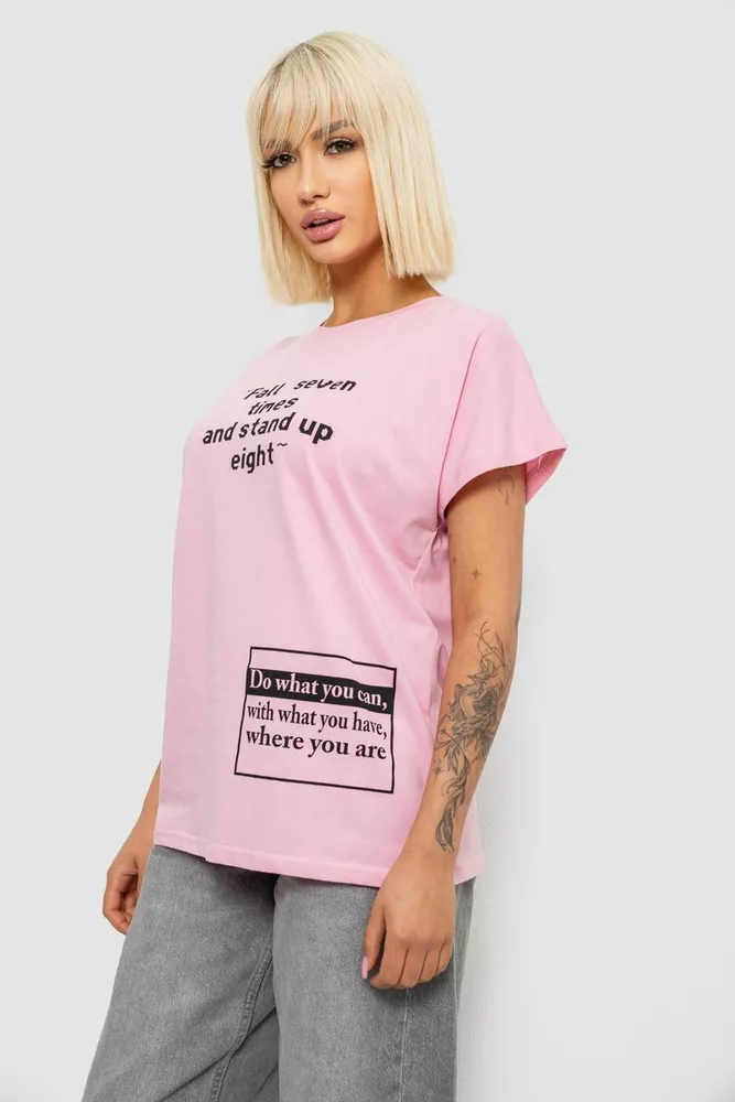 Купить Футболка женская с принтом, цвет розовый, 244R2004 - Фото №3
