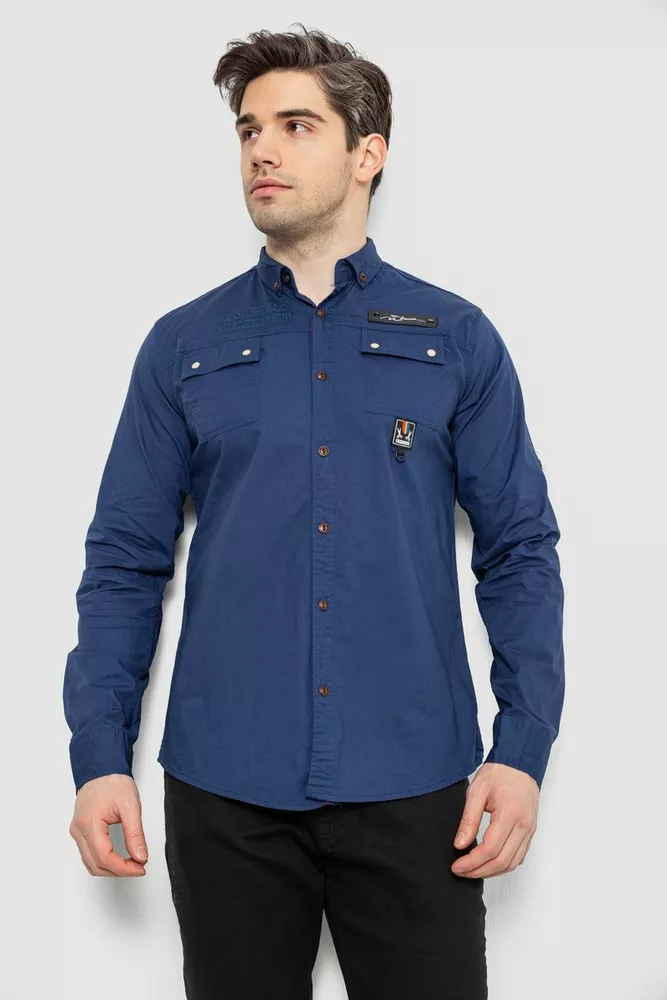 Купить Рубашка мужская, цвет синий, 186R01-2 - Фото №1