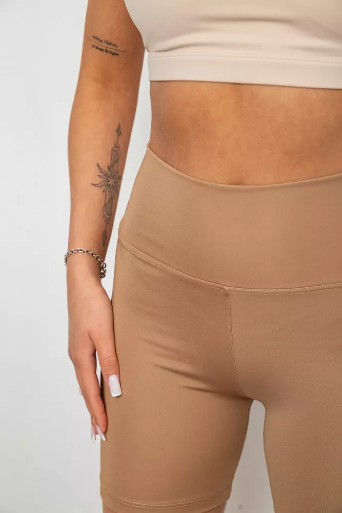 Купити Велотреки жіночі однотонні, колір мокко, 214R921 оптом - Фото №5