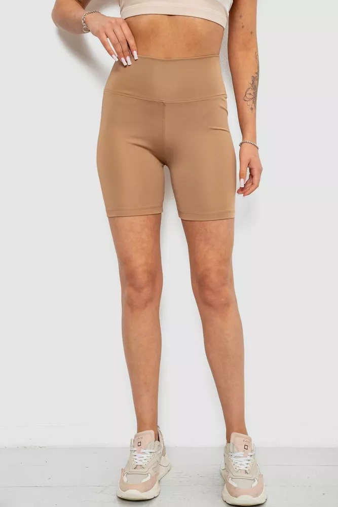 Купити Велотреки жіночі однотонні, колір мокко, 214R921 оптом - Фото №1