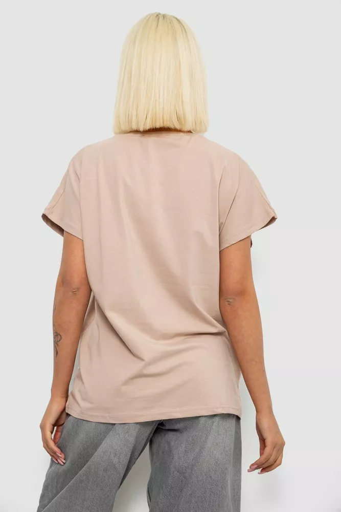 Купить Футболка женская с принтом, цвет мокко, 244R2004 - Фото №4