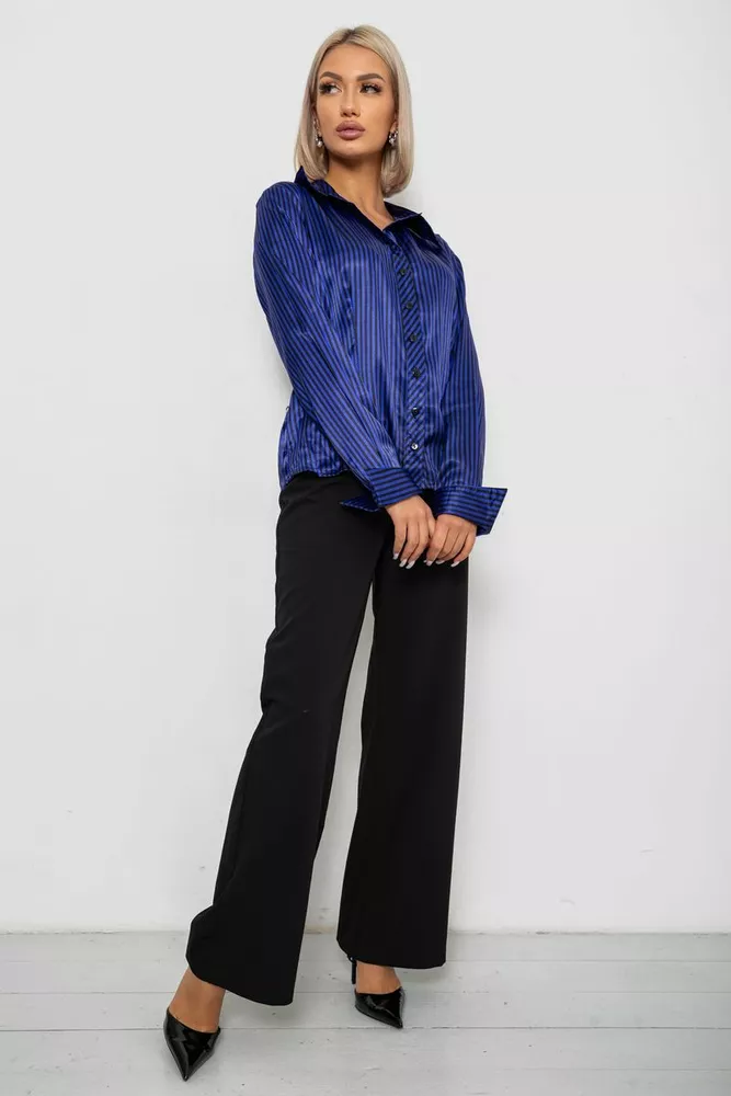 Купити Сорочка класична в смужку, колір чорно-синій, 230R64-2 оптом - Фото №2