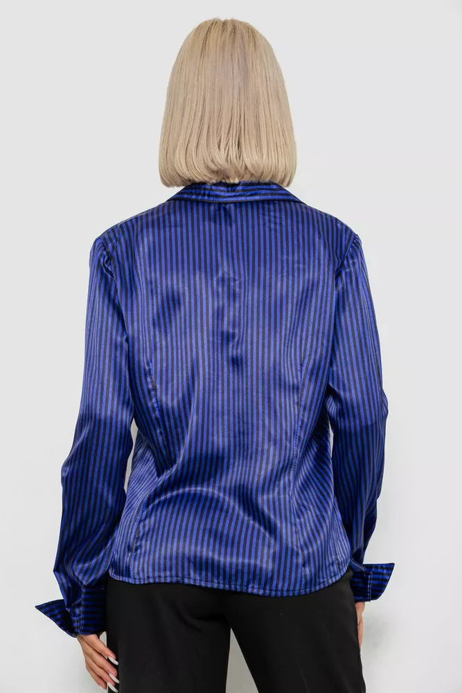 Купити Сорочка класична в смужку, колір чорно-синій, 230R64-2 оптом - Фото №4