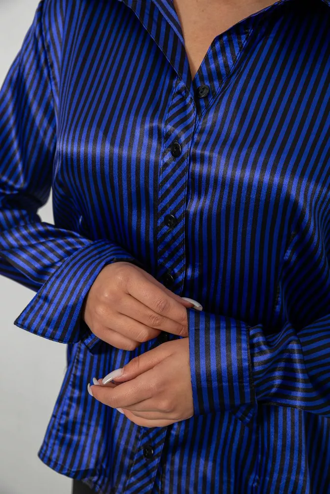 Купити Сорочка класична в смужку, колір чорно-синій, 230R64-2 оптом - Фото №5