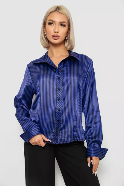Сорочка класична в смужку, колір чорно-синій, 230R64-2