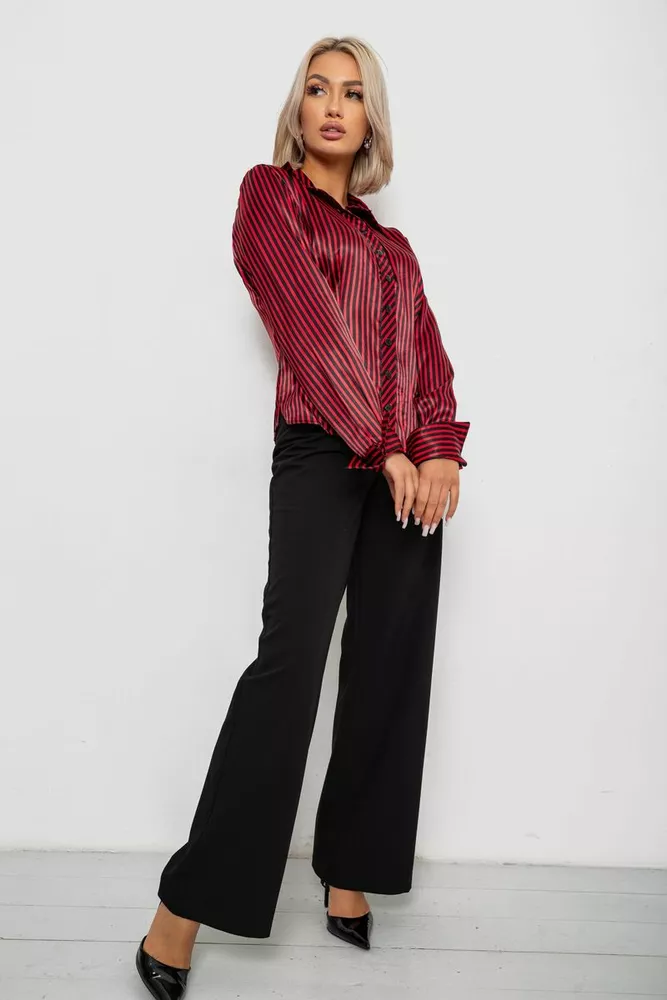 Купити Сорочка класична в смужку, колір чорно-червоний, 230R64-2 оптом - Фото №2