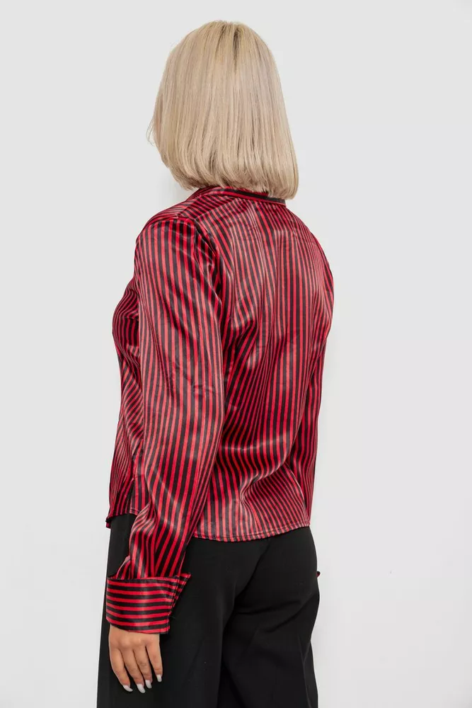 Купити Сорочка класична в смужку, колір чорно-червоний, 230R64-2 оптом - Фото №4