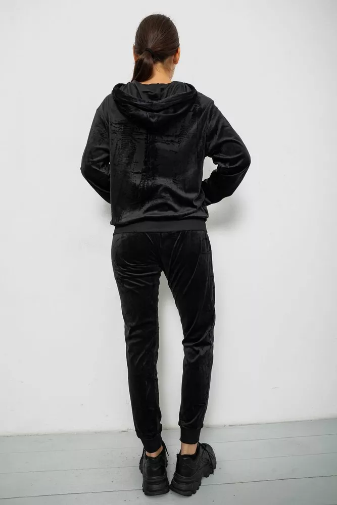 Купить Спортивный костюм женский велюровый, цвет черный, 244R9135 - Фото №4