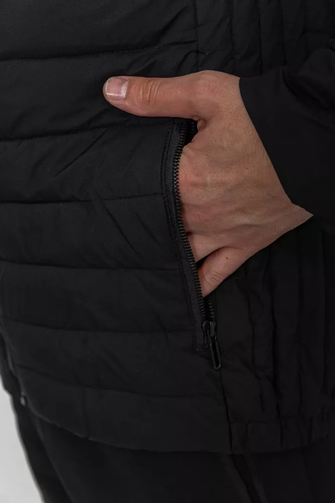 Купити Куртка чоловіча демісезонна з капюшоном, колір чорний, 214R8891 - Фото №5