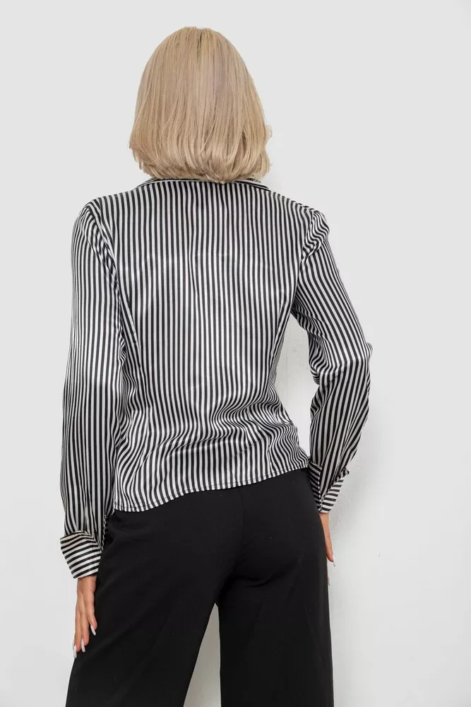 Купить Рубашка классическая в полоску, цвет черно-белый, 230R64-2 - Фото №4