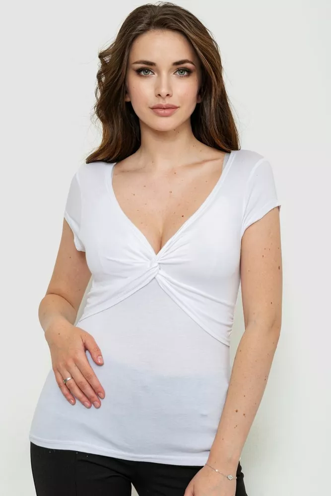 Купити Футболка жіноча, колір білий, 186R606 - Фото №1