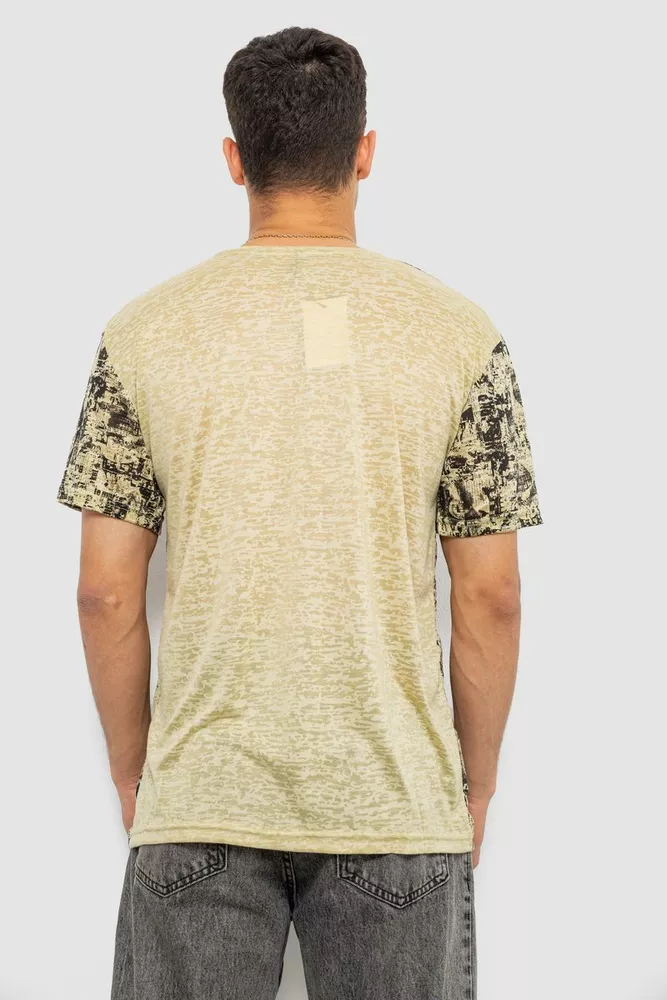 Купить Футболка мужская с принтом, цвет горчичный, 244R7036-2 оптом - Фото №4