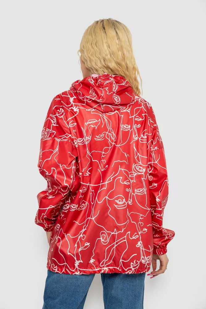 Купить Ветровка женская с капюшоном, цвет красный, 238R102-2 - Фото №3
