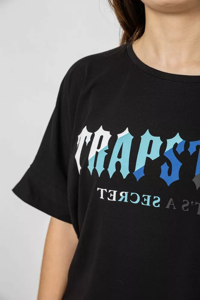 Купить Футболка женская с принтом, цвет черный, 244R4012 - Фото №5