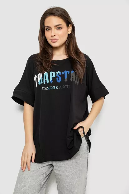 Футболка женская с принтом, цвет черный, 244R4012