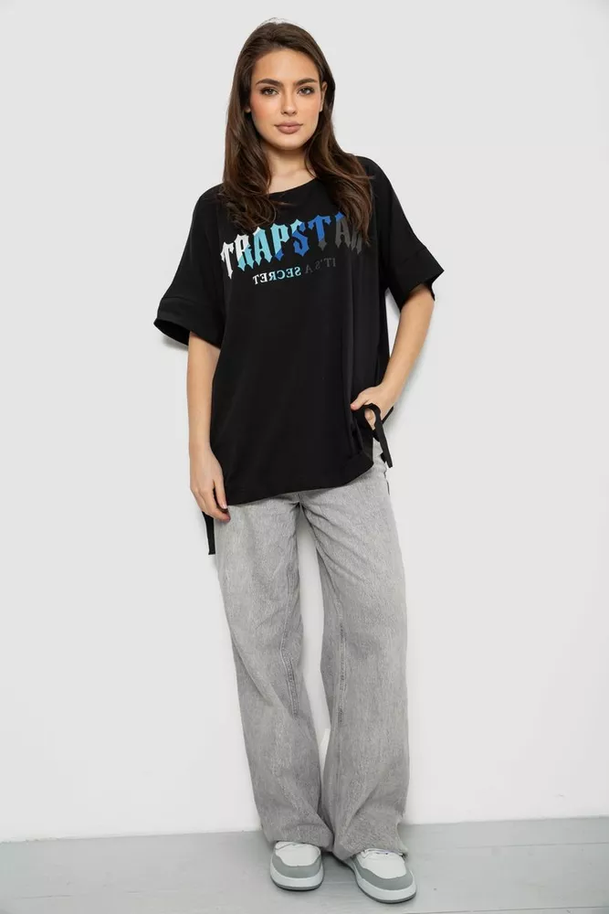 Купить Футболка женская с принтом, цвет черный, 244R4012 - Фото №2