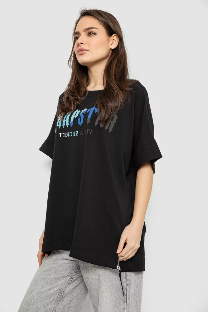 Купить Футболка женская с принтом, цвет черный, 244R4012 - Фото №3