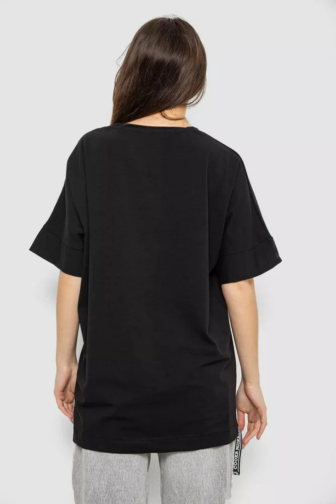 Купить Футболка женская с принтом, цвет черный, 244R4012 - Фото №4