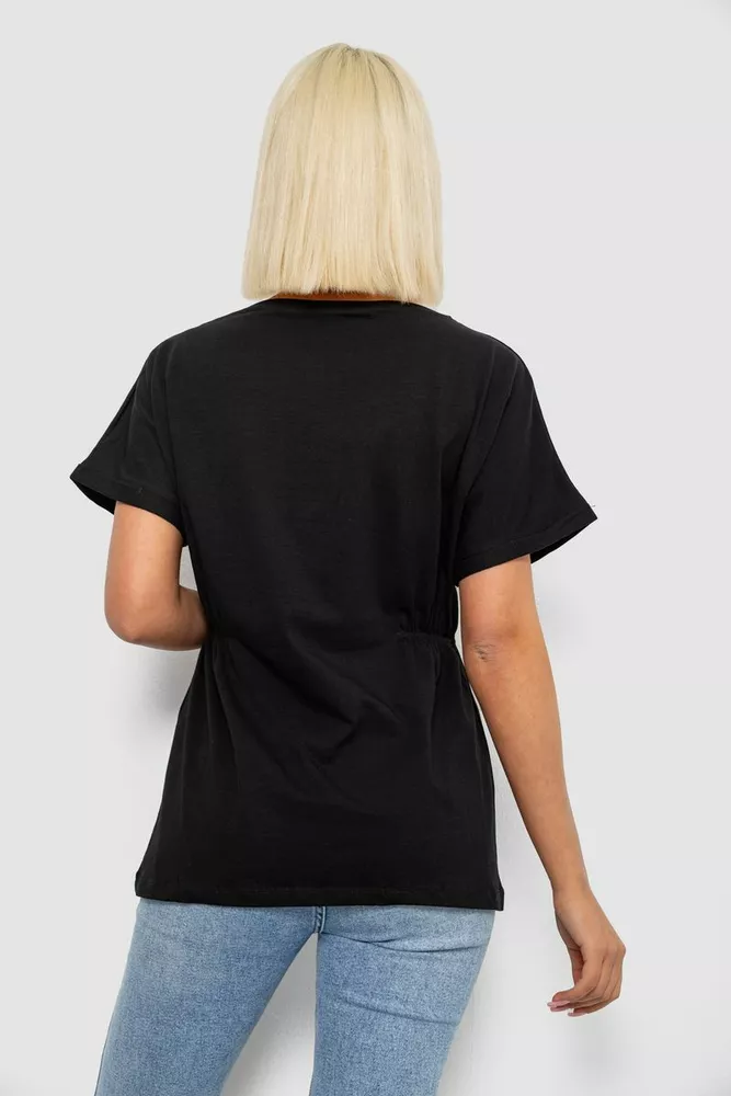 Купить Футболка женская с принтом, цвет черный, 244R2349-5 - Фото №4