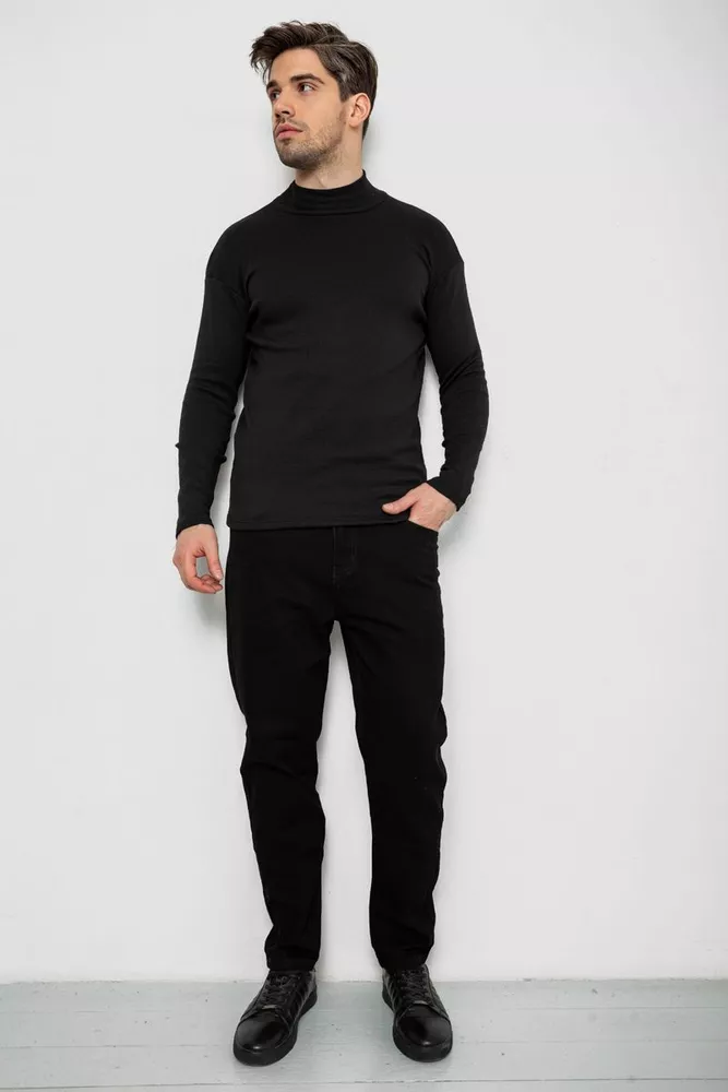 Купити Гольф чоловічий на флісі, колір чорний, 238R338 - Фото №2