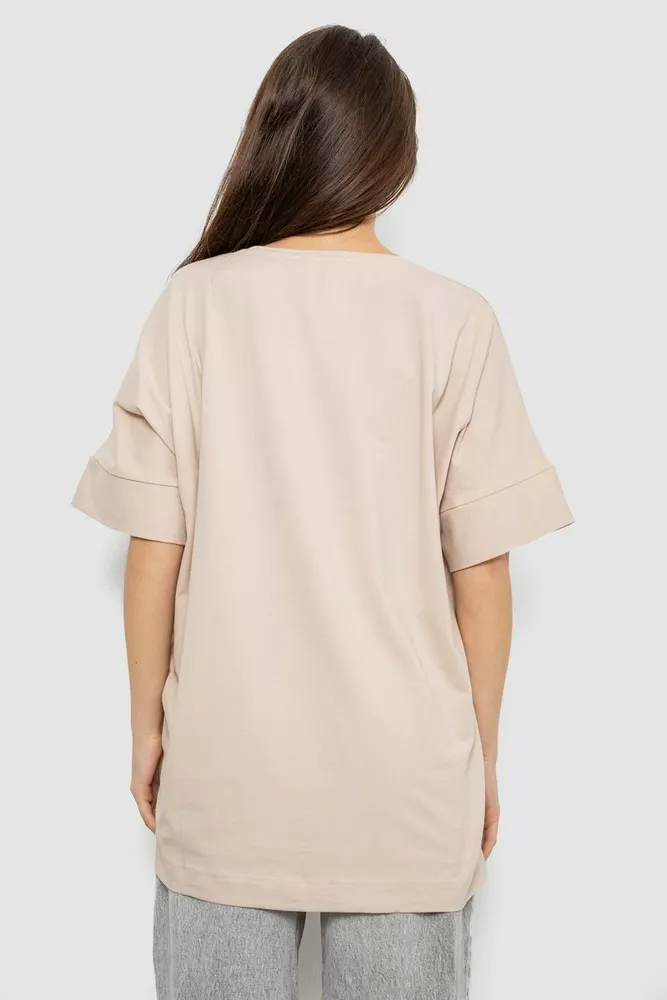 Купить Футболка женская с принтом, цвет светло-бежевый, 244R4012 - Фото №4