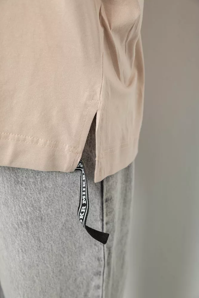 Купить Футболка женская с принтом, цвет светло-бежевый, 244R4012 - Фото №6