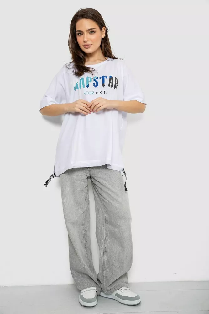 Купить Футболка женская с принтом, цвет белый, 244R4012 - Фото №2