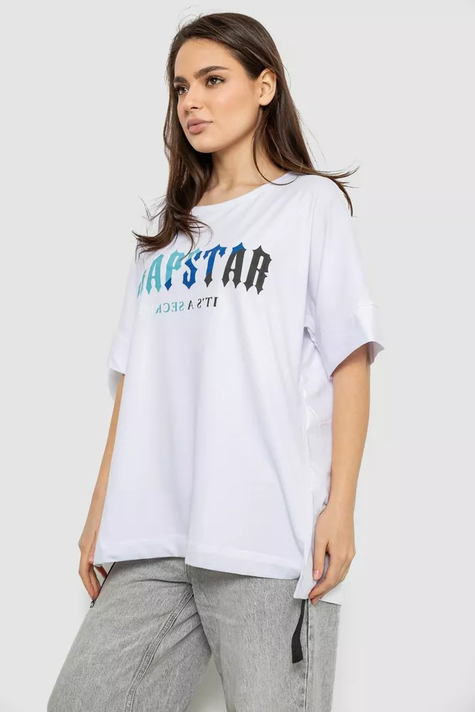 Купить Футболка женская с принтом, цвет белый, 244R4012 - Фото №3