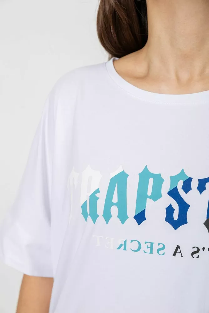 Купить Футболка женская с принтом, цвет белый, 244R4012 - Фото №5