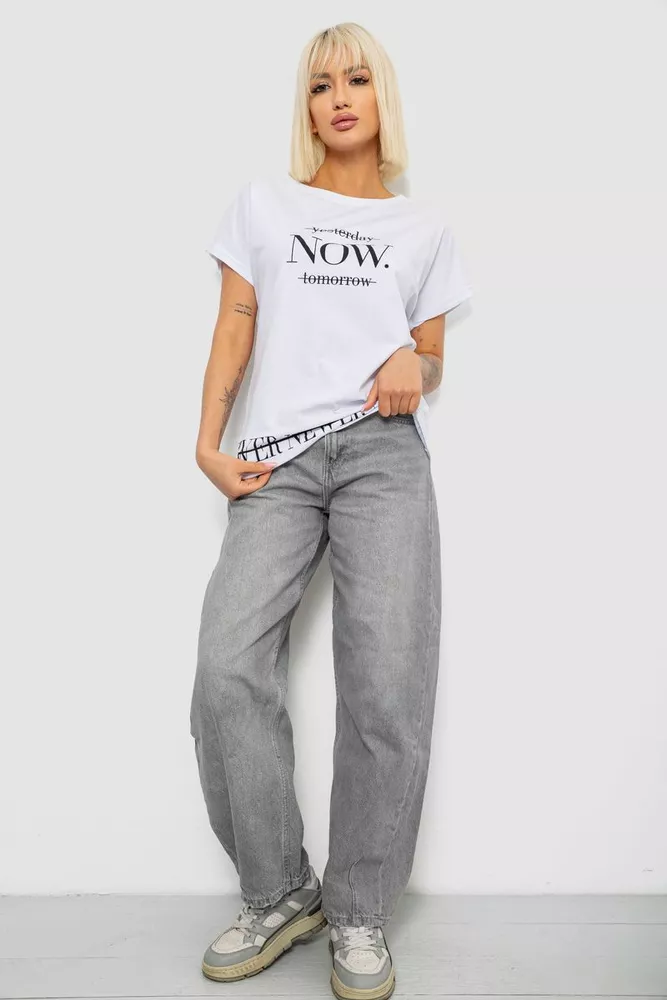 Купить Футболка женская с принтом, цвет белый, 244R2003 - Фото №2