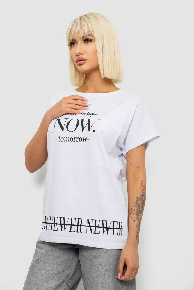 Купить Футболка женская с принтом, цвет белый, 244R2003 - Фото №3