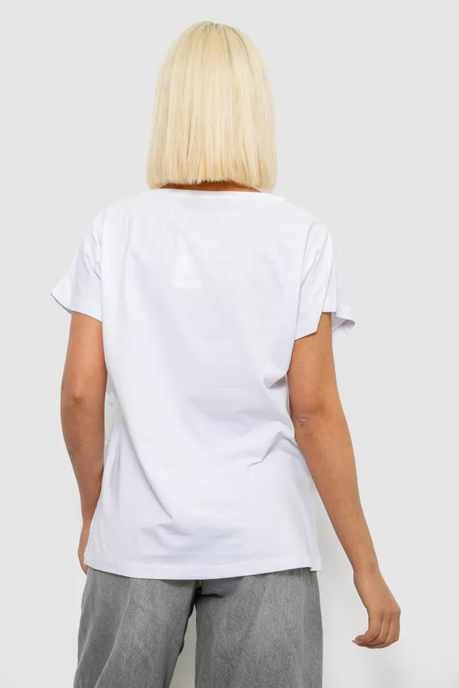 Купить Футболка женская с принтом, цвет белый, 244R2003 - Фото №4