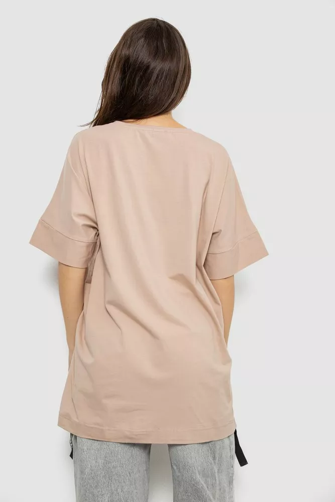 Купить Футболка женская с принтом, цвет бежевый, 244R4012 - Фото №4