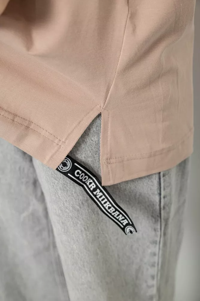 Купить Футболка женская с принтом, цвет бежевый, 244R4012 - Фото №6