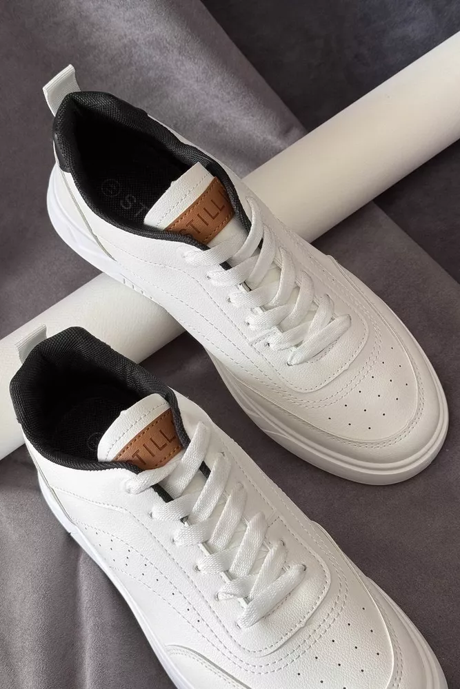 Купить Кеды мужские, цвет бело-черный, 248RR127 - Фото №2