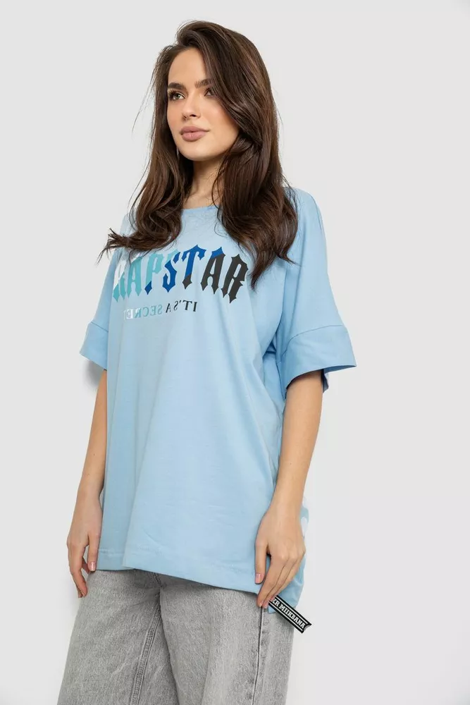 Купить Футболка женская с принтом, цвет голубой, 244R4012 - Фото №3