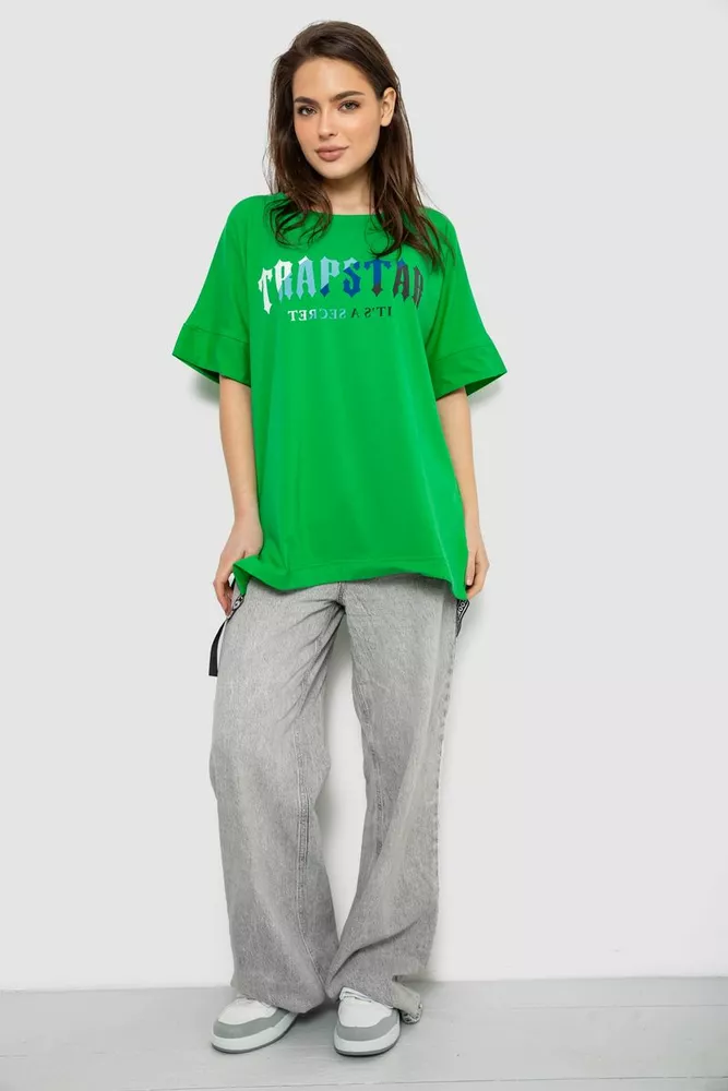 Купить Футболка женская с принтом, цвет зеленый, 244R4012 - Фото №2