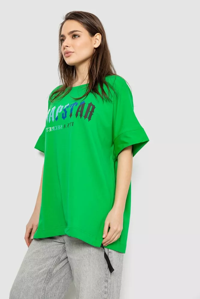 Купить Футболка женская с принтом, цвет зеленый, 244R4012 - Фото №3