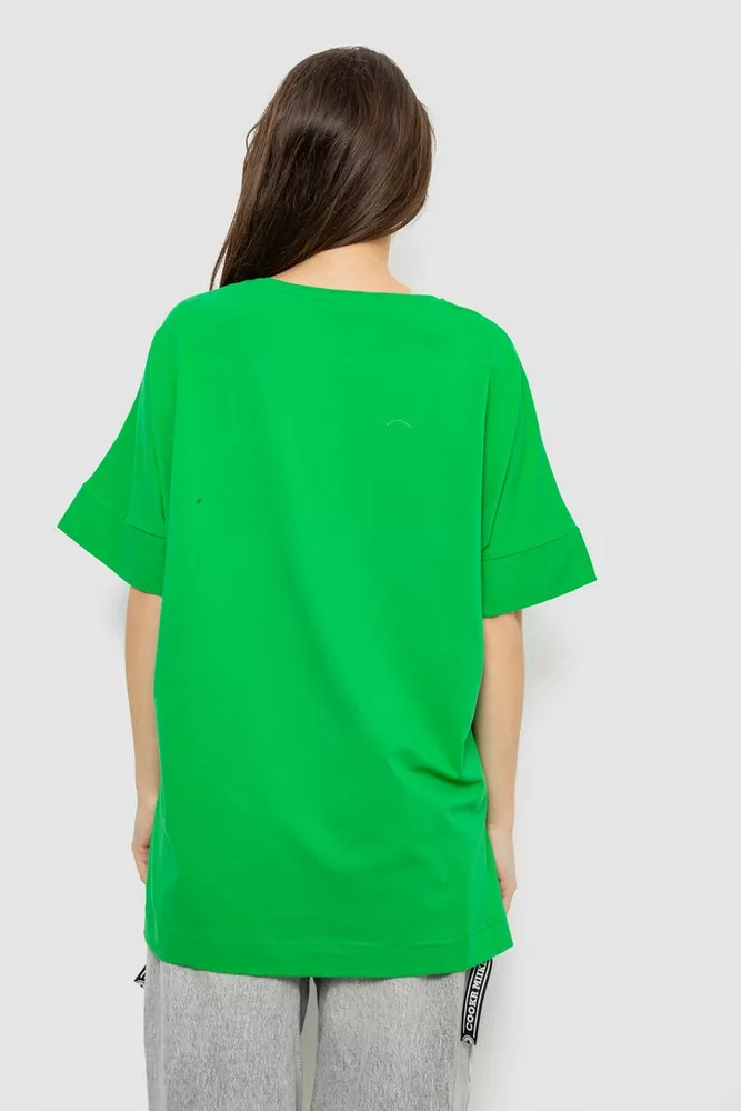 Купить Футболка женская с принтом, цвет зеленый, 244R4012 - Фото №4