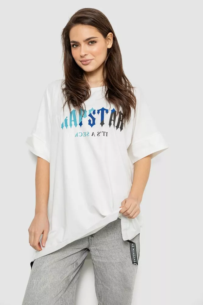 Купить Футболка женская с принтом, цвет молочный, 244R4012 - Фото №1