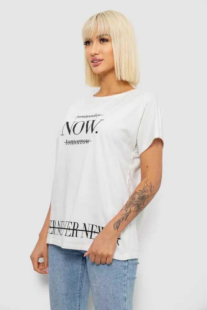 Купить Футболка женская с принтом, цвет молочный, 244R2003 - Фото №3