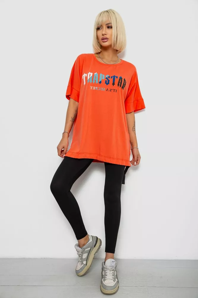 Купити Футболка жіноча з принтом, колір помаранчевий, 244R4012 - Фото №2