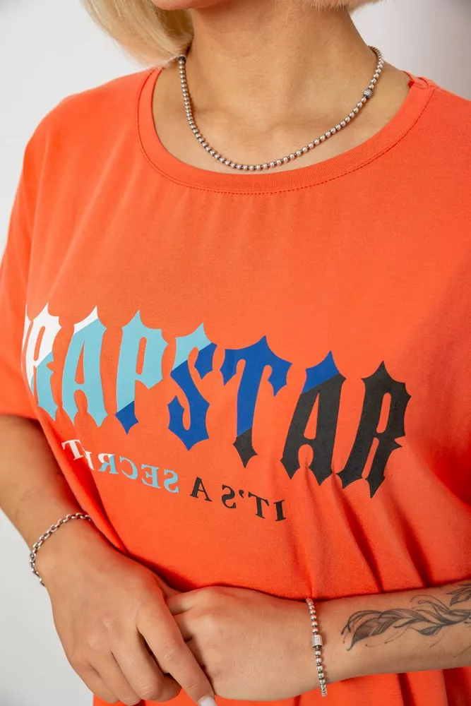 Купити Футболка жіноча з принтом, колір помаранчевий, 244R4012 - Фото №6