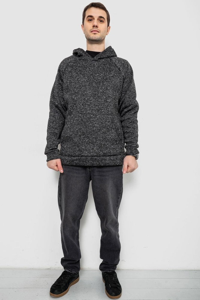 Купить Худи мужской на флисе, цвет серый, 257R15 оптом - Фото №2
