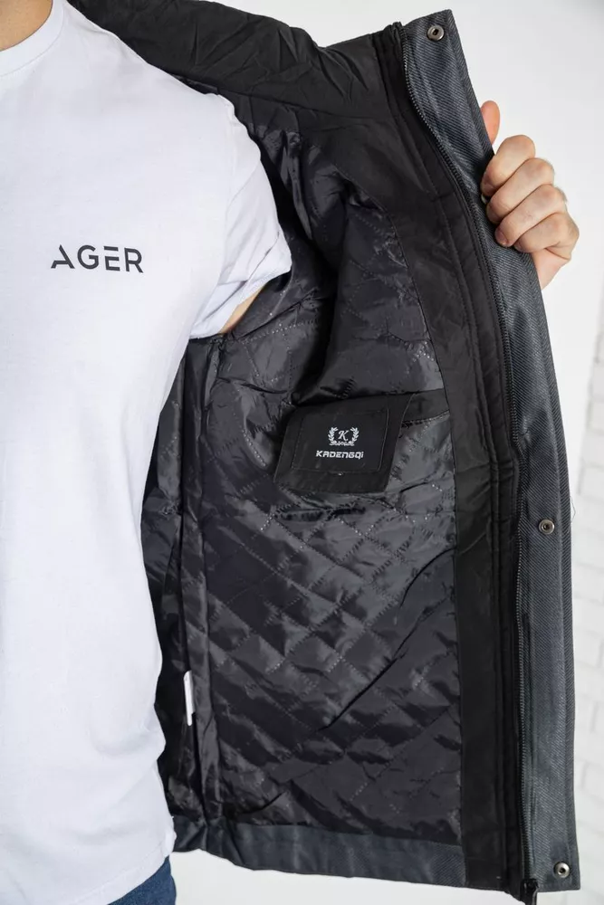 Купить Куртка мужская демисезонная с капюшоном  -уценка, цвет серо-черный, 214R61035-U-17 - Фото №6