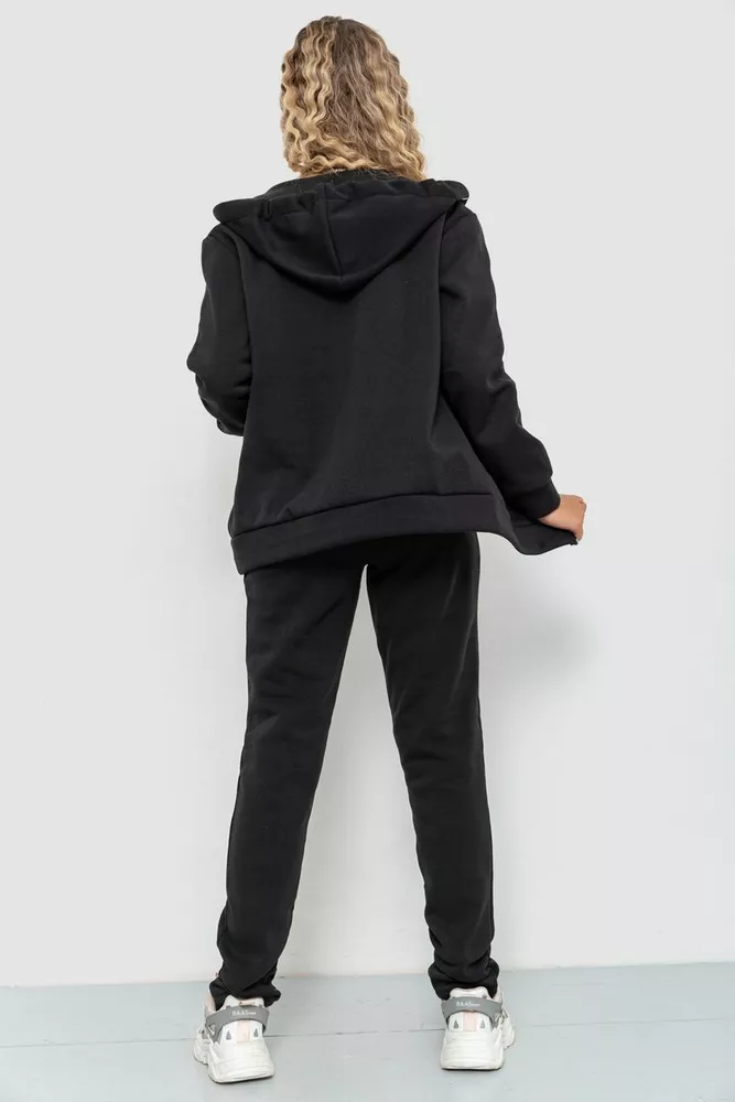 Купити Спорт костюм жіночий на флісі, колір чорний, 238R57052 - Фото №4